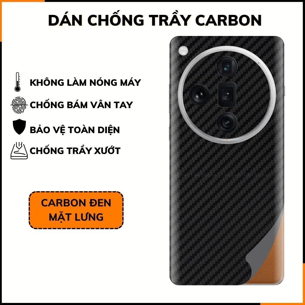 Miếng dán samsung oppo find x7 ultra carbon trong và đen chống trầy xướt chống bám vân tay phụ kiện điện thoại huỳnh tân store