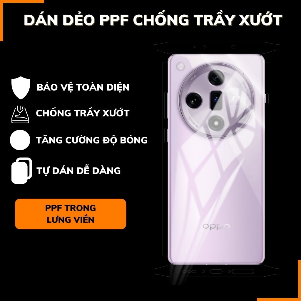 Dán dẻo ppf oppo find x7 trong suốt hoặc nhám chống bám vân tay bảo vệ camera mua 1 tặng 1 phụ kiện điện thoại huỳnh tân store