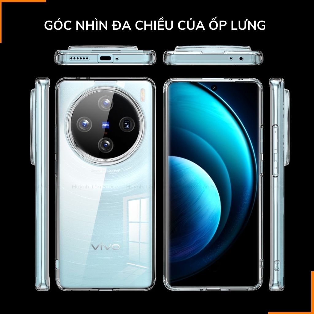 Ốp lưng vivo x100 pro chống sốc CLEAR COLOR VER 4 trong suốt không ố vàng bảo vệ camera phụ kiện huỳnh tân store