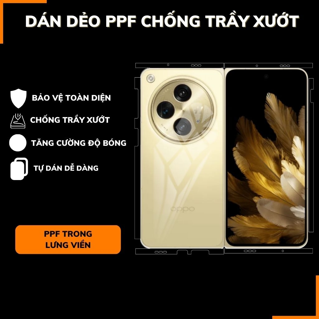 Dán dẻo ppf oppo find n3 trong suốt hoặc nhám chống bám vân tay bảo vệ camera mua 1 tặng 1 phụ kiện điện thoại huỳnh tân store