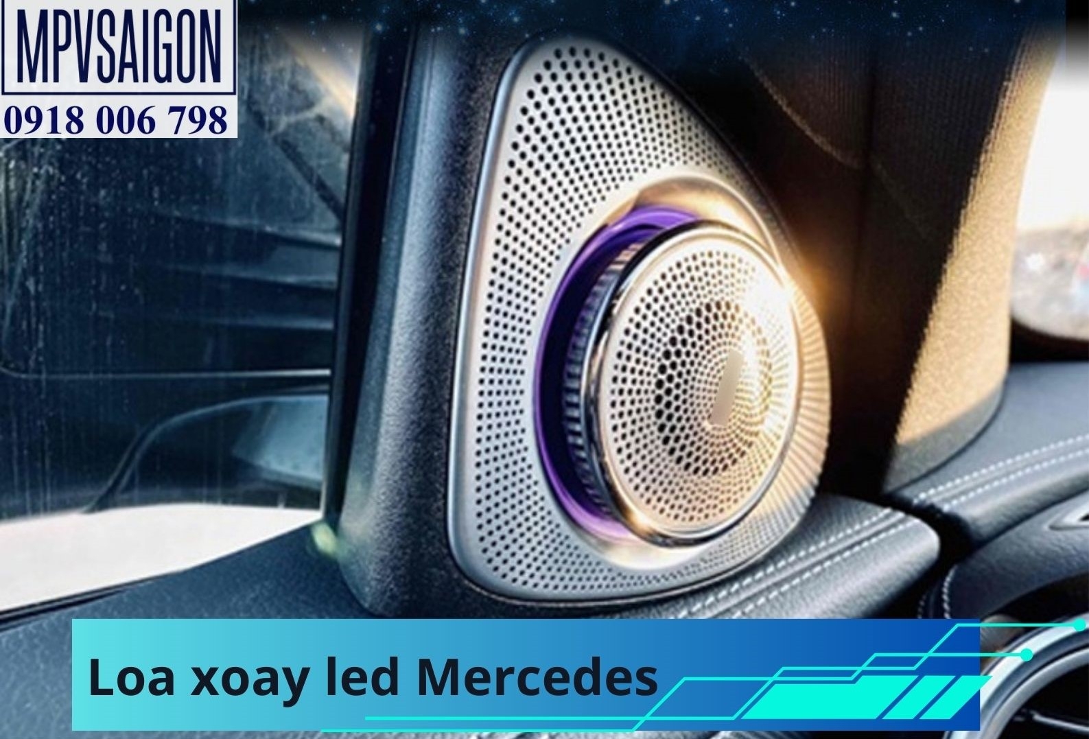 Loa xoay 3D tích hợp led Mercedes