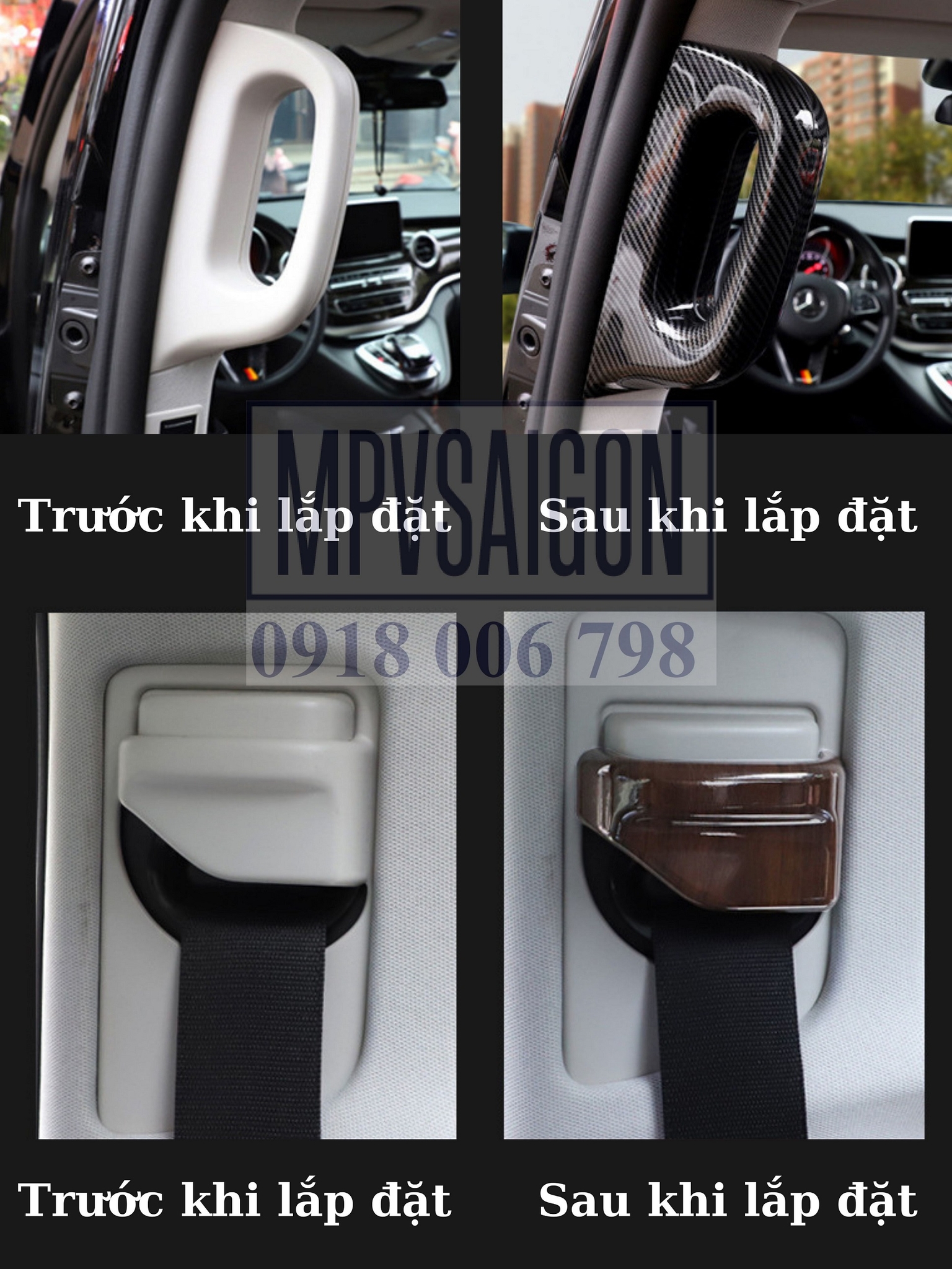 Ốp tay cửa ốp che dây an toàn Mercedes Benz V250 - Vito