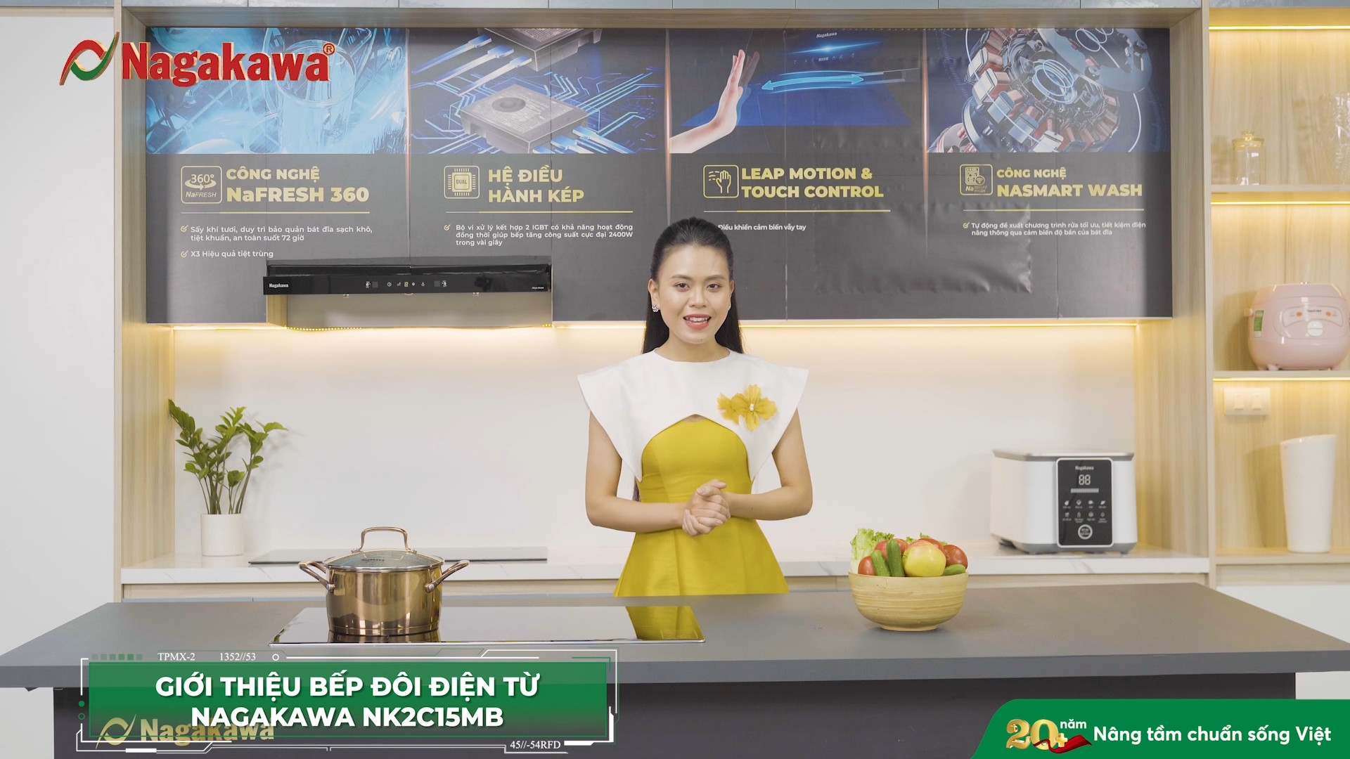 Bếp đôi điện từ cao cấp Nagakawa NK2C15MB