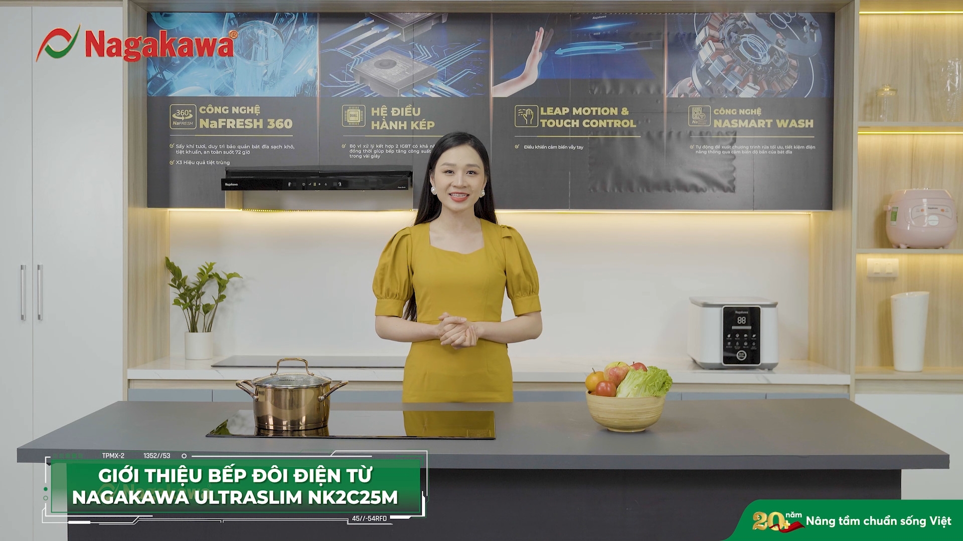 Bếp đôi điện từ Nagakawa UltraSlim NK2C25M