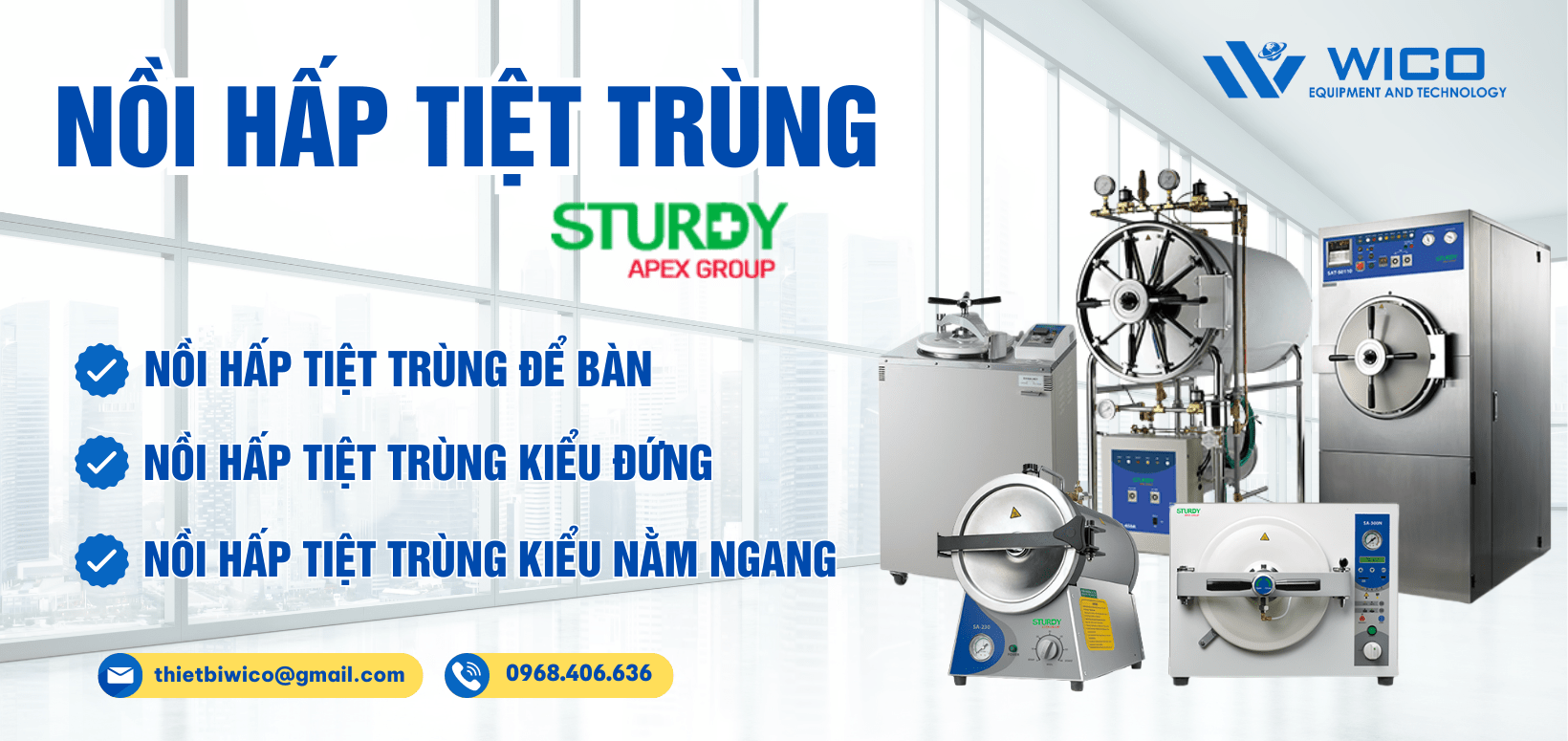 Wico - Nhà phân phối chính hãng Nồi hấp tiệt trùng Sturdy - Đài Loan