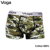 Quần lót nam kiểu boxer ống ngắn Voga rằn ri thun cotton 100% thoáng mát sành điệu mạnh mẻ