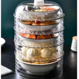 Lồng bàn đậy thức ăn thông minh nhiều tầng GS 115 Nhựa PP trong suốt - giữ nhiệt ,ngăn bụi .tiết kiệm diện tích