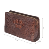 Kích thước ví nam cầm tay da cá sấu màu nâu