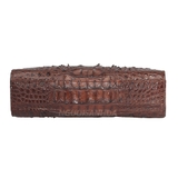 Mặt đáy ví nam cầm tay da cá sấu màu nâu