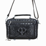 Túi đeo chéo nam da cá sấu màu đen