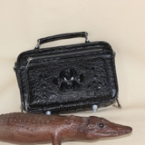 Túi đeo chéo nam da cá sấu màu đen