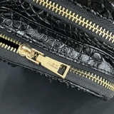 Túi bao tử nam da cá sấu màu đen