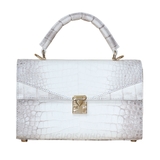 Túi xách nữ da cá sấu màu bạch tạng
