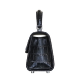 Túi xách da bụng cá sấu màu đen