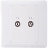 Ổ cắm TV/FM, bộ chia, kích thước chuẩn 9,52 mm, có bảo veeh và 1 kết nối đầu ra đầu vào chuẩn F Simon Series 50 55115