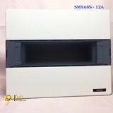 Tủ điện âm tường Simon 12A  (12 aptomat), kính trong cao cấp SMX68S-12A