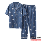 bo-pijama-nam-quan-dai-tay-ngan-thun-cotton-qm755