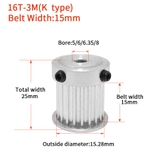 Pulley 3M 16 Răng Bản 15MM Loại K