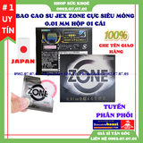 Bao cao su siêu mỏng truyền nhiệt Jex Zone 0.01 mm hộp 01 cái, bao cao su cao cấp của Nhật Bản, bán sỉ bao cao su Jex, phân phối bao cao su