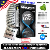 Bao cao su cao cấp Maxxmen 5in1 Prolong 12 cái, với 500 hạt gai nổi lớn cực đã, kéo dài cực đỉnh, gel silicon cao nhất