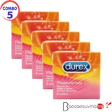 Bao cao su Durex Pleasure ( Combo 5 hộp x 3 cái )