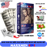 Bao cao su cao cấp MAXXMEN 6in1, bao cao su siêu gai, siêu kéo dài thời gian quan hệ mạnh nhất thị trường với 2 gói kem bôi