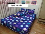 Bộ ga trải giường chần bông Xoa nhung Bóng Sắc Màu - Loại 1.6x2m