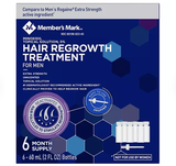 Tinh chất mọc tóc cho nam Member's Mark Minoxidil topical solution 5% Hair regrowth Treatment, hộp 6 chai serum x 60ml
