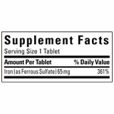 Viên uống bổ sung sắt Nature Made Iron 65 mg - loại 365 viên.