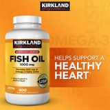Viên dầu cá Kirkland Signature Fish Oil 1000 mg loại 400 viên