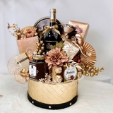 Set Quà Tết Lẵng Giỏ Da Nâu MS32