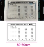 Thẻ đo lường (film gauge) Samsung Line width/ Diameter GAUGE (Rev 1.1)