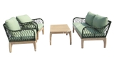 ROPE OUTDOOR SOFA SET WOODEN FRAME -CH20