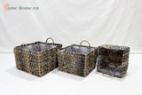Poly rattan Storage basket, Wicker Basket - CH3863B-3GY