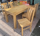 Bộ bàn ăn gỗ sồi mỹ 6 ghế - 2 nan