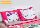 Bộ chăn ga gối Everon Baby set - cat