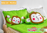 Bộ chăn ga gối Everon Baby set - Monkey