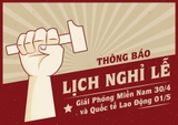 RedEX thông báo lịch nghỉ lễ 30.04.2020 và 01.05.2020