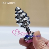 Butt Plug cắm hậu môn xoắn inox đế hoa