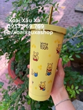 LY INOX GIỮ NHIỆT KÈM ỐNG HÚT POOH-MELODY