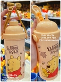 bình nước nhựa gấu pooh có ống hút kèm dây đeo cho bé đi học ( thể tích: 500ml)