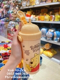 bình nước nhựa gấu pooh có ống hút kèm dây đeo cho bé đi học ( thể tích: 500ml)