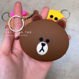 MÓC KHOÁ SILICONE LINE FRIENDS DÂY KÉO