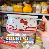 Tô mỳ sứ có nắp đậy Hello Kitty