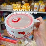 Tô mỳ sứ có nắp đậy Hello Kitty