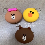 MÓC KHOÁ SILICONE LINE FRIENDS DÂY KÉO