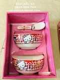 Bộ 2 chén + 2 muỗng sứ Hello kitty