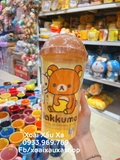 ly nước nhựa hình gấu Pooh, rilakkuma có chỗ cắm ống hút ( thể tích : 600ml)