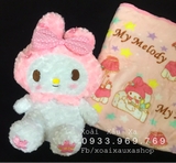 GỐI MỀN GẤU BÔNG THỎ MY MELODY (size mền 1m*1m60cm) size gấu 40cm