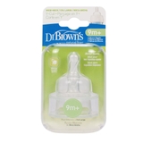 Hộp 2 núm ty Silicone Dr.Brown's cổ rộng Y Cut ăn cháo đặc 9m+